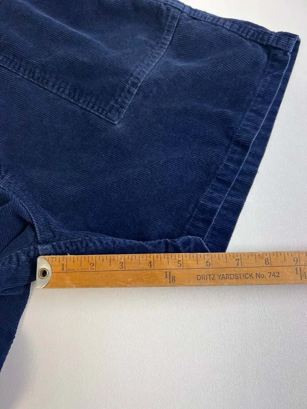 Vintage Birdwell Beach Britches Corduroy Shorts Mens 35 Navy Blue Surf USA 0336